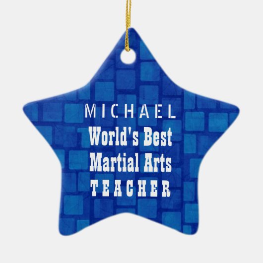 Best Martial Arts Teacher Blue Bricks A13 Keramisch Ornament (Voorkant)
