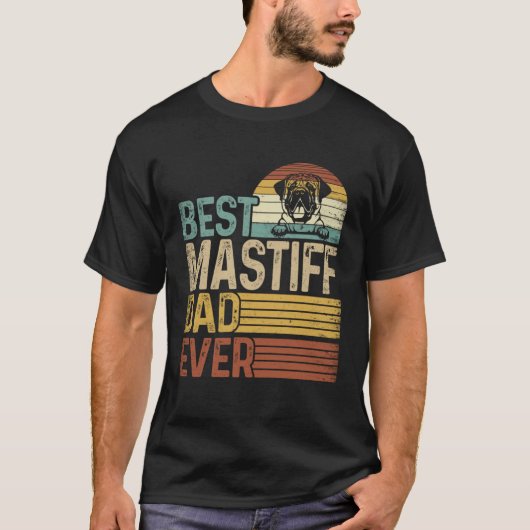 Best Mastiff Dad Ever Retro Fathers Day T-shirt (Voorkant)