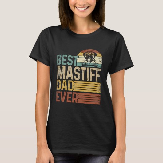 Best Mastiff Dad Ever Retro Fathers Day T-shirt (Voorkant)