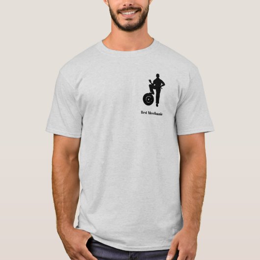 Best Mechanic Black Silhouette T-Shirt (Voorkant)