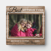 Best Meemaw Ever Custom Photo Rustic Wood Fotoplaat (Voorkant)