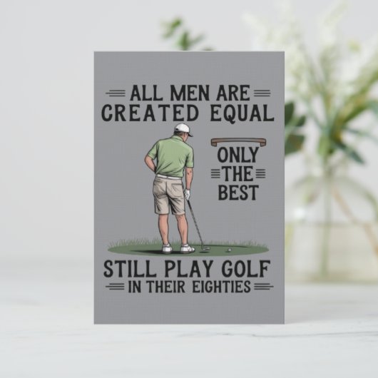 Best Men Play Golf Eighties Funny Golfer Golfing  Kaart (Staand voorkant)