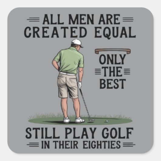 Best Men Play Golf Eighties Funny Golfer Golfing  Vierkante Sticker (Voorkant)