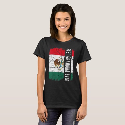 Best Mexican Grandma Ever Mexico Flag Mother's Day T-shirt (Voorkant volledig)