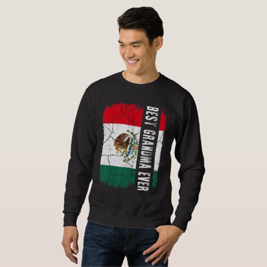 Best Mexican Grandma Ever Mexico Flag Mother's Day Trui (Voorkant volledig)