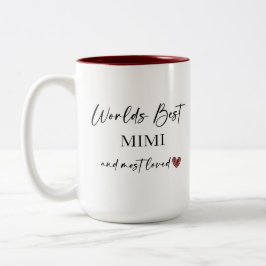 Best Mimi en Best Loved Photo Gift ter wereld Tweekleurige Koffiemok