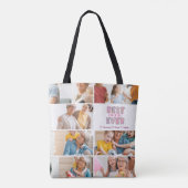 Best Mimi Ever Floral 7 Photo Collage Tote Bag (Achterkant)