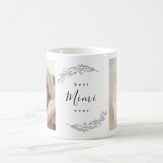 Best Mimi Ever Floral WreatPhoto Coffee Mok (Center)