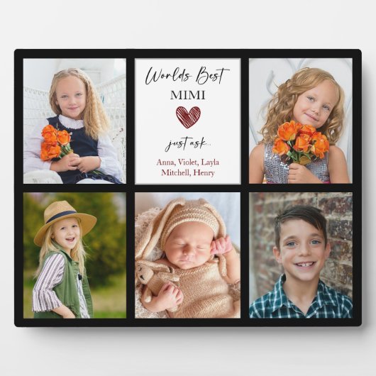 Best Mimi Grandmoeder Gift Photo Black Fotoplaat (Voorkant)