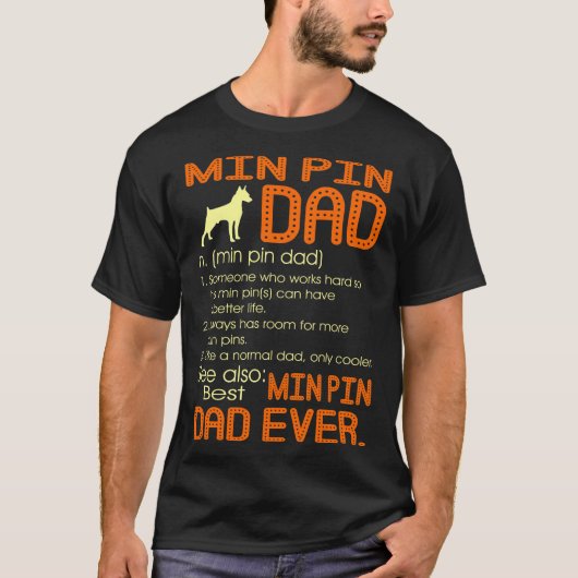 Best Min Pin Pap Ever Fathers Vaderdag Gift T-shirt (Voorkant)