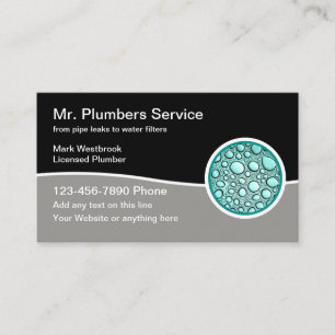 Best Modern Plumber Service Visitekaartjes