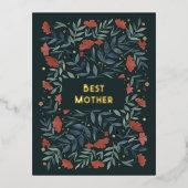 Best Moeder Magical  Garden Moederdag Folie Feestdagen Briefkaart (Voorkant)