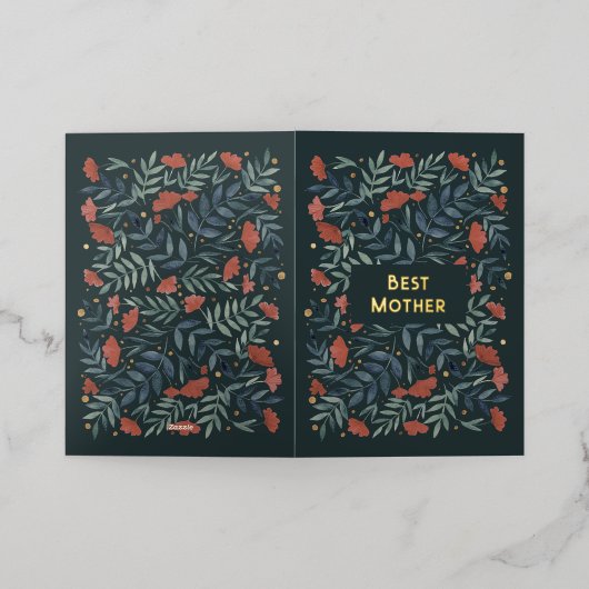 Best Moeder Magical  Garden Moederdag Folie Feestdagenkaart (Buiten Laag)