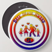 Best Mom Award Rainbow Family Button (Voorkant /achterkant)