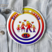 Best Mom Award Rainbow Family Button (In situ)