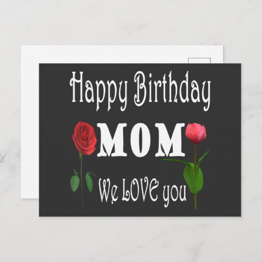 Best Mom Birthday Design Uitnodiging Briefkaart (Voorkant / Achterkant)