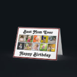 Best Mom Birthday Photo Collage Instagram Template Kaart<br><div class="desc">Customize this best mom photo collage birthday greeting card design to celebrate with your favorite Mother. A wonderful gift to make her smile on her special day! The design features a selection of square photos. Add your own message inside the card. Add ten of your favorite photos using the templates...</div>