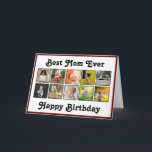 Best Mom Birthday Photo Collage Instagram Template Kaart<br><div class="desc">Customize this best mom photo collage birthday greeting card design to celebrate with your favorite Mother. A wonderful gift to make her smile on her special day! The design features a selection of square photos. Add your own message inside the card. Add ten of your favorite photos using the templates...</div>