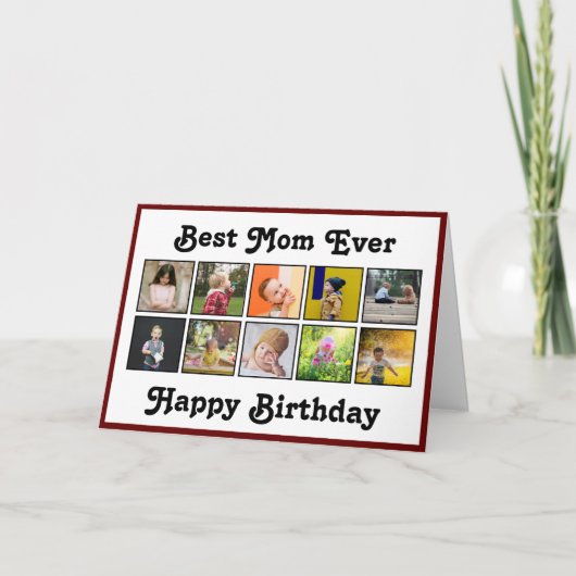 Best Mom Birthday Photo Collage Instagram Template Kaart (Voorkant)