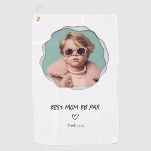 Best Mom by Par Custom Photo Mother Golfhanddoek (Voorkant)