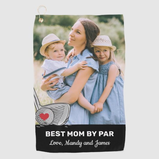 Best Mom By Par Foto Golfhanddoek (Voorkant)