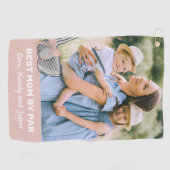 Best Mom By Par Foto Roze Bow Golf Handdoek (Horizontaal)