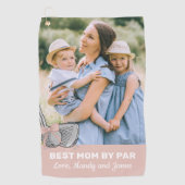 Best Mom By Par Foto Roze Bow Golf Handdoek (Voorkant)