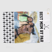 Best Mom By Par Foto Zwart-wit Golf Handdoek (Horizontaal)