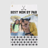 Best Mom By Par Foto Zwart-wit Golf Handdoek (Voorkant)