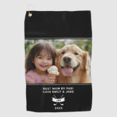 Best Mom by Par Fun Photo Golfer Moderne Sjabloon Golfhanddoek (Voorkant)