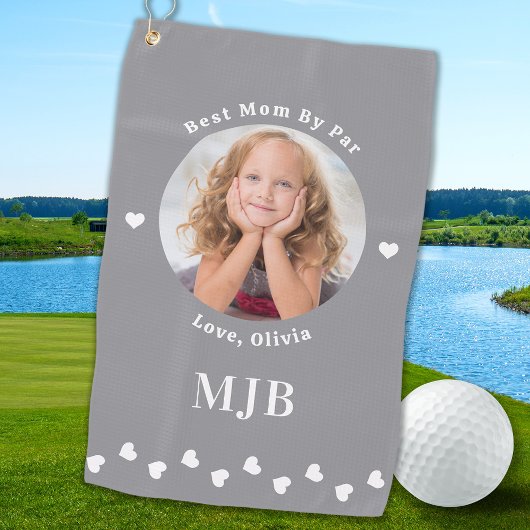 Best MOM By Par - Gepersonaliseerd Afbeelding Mono Golfhanddoek