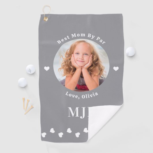 Best MOM By Par - Gepersonaliseerd Afbeelding Mono Golfhanddoek (Insitu)