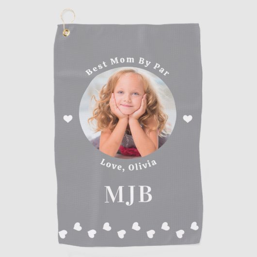 Best MOM By Par - Gepersonaliseerd Afbeelding Mono Golfhanddoek (Voorkant)