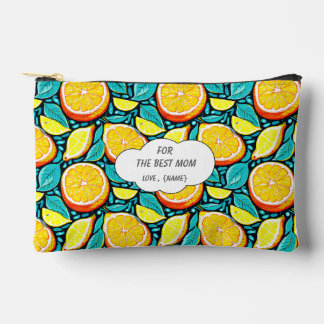 Best Mom Citrus Pouch – Personalized Lemon Design Etui
