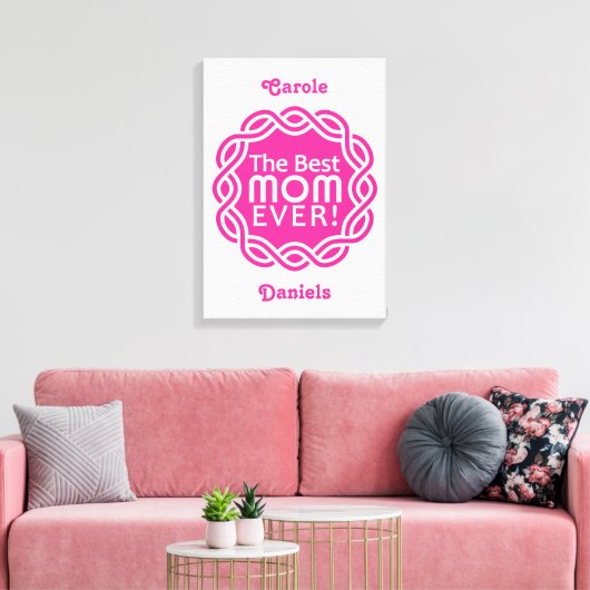 BEST MOM custom monogram canvas print (Insitu (Woonkamer))
