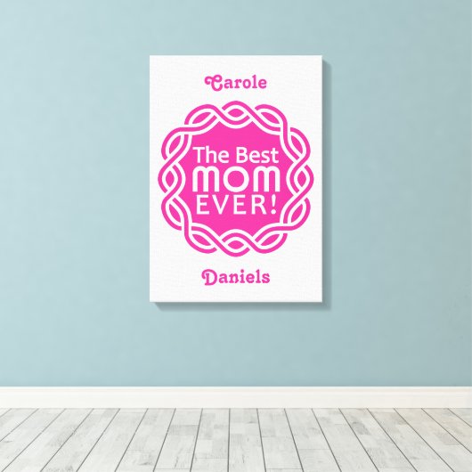 BEST MOM custom monogram canvas print (Insitu (Houten vloer))