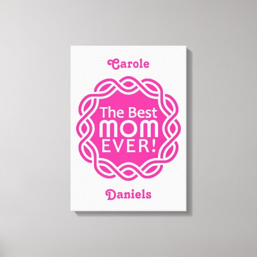BEST MOM custom monogram canvas print (Voorkant)