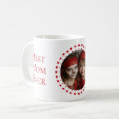 Best Mom / Dad Ever, Photo & Red Hearts, Modern  Koffiemok (Voorkant links)