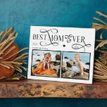 Best Mom Ever 2 Photos Heart Mothers Day Gifts Fotoplaat<br><div class="desc">Celebrate the woman whose love feels like home. This Best Mom Ever Heart Photo Plaque turns two of your most treasured memories into a beautiful daily reminder of how deeply she’s loved. Designed with a modern minimalist layout, elegant typography, and a soft heart detail, it captures the story of all...</div>