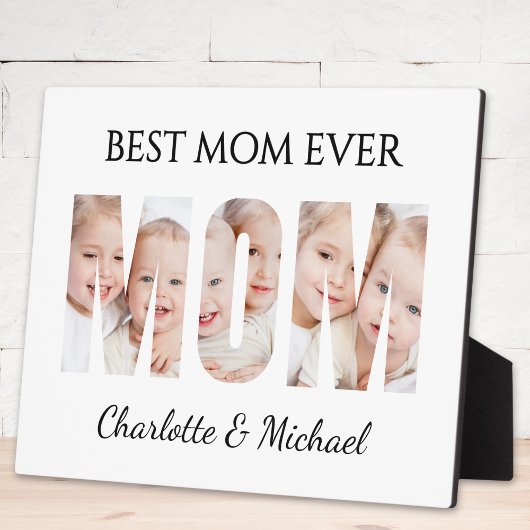 Best Mom Ever 3 Photos Cutout Letters Fotoplaat