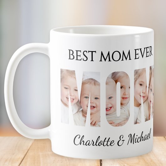 Best Mom Ever 3 Photos Cutout Letters  Koffiemok