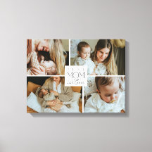 Best Mom Ever 4 Photo Collage Canvas Print Gift