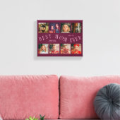 Best Mom Ever | 8 Photo Grid Mothers Day Cranberry Canvas Afdruk (Insitu (Woonkamer))