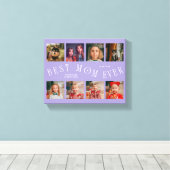Best Mom Ever 8 Photo Grid Mothers Day Lilac Canvas Afdruk (Insitu (Houten vloer))
