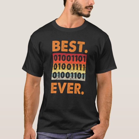 Best Mom Ever Binary Code Coder Developer Software T-shirt (Voorkant)