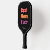 Best mom ever black and purple yellow personalized pickleball paddle (Links)