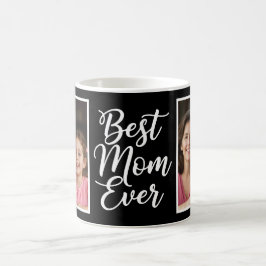 Best Mom Ever Black White Script 2 Photo Keepsake Koffiemok