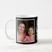 Best Mom Ever Black White Script 2 Photo Keepsake Koffiemok (Links)
