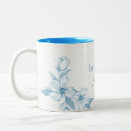 Best Mom Ever Blue Floral Mug Tweekleurige Koffiemok
