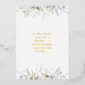Best Mom Ever Blue Wild Floral Photo Mothers Day  Folie Uitnodiging (Achterkant)